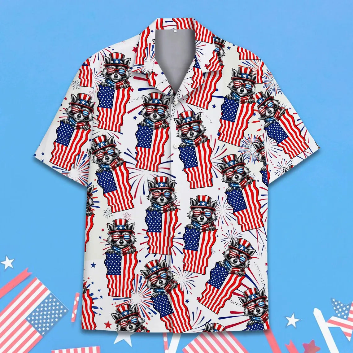 American Flag SeRaccoon American Flag Hawaiian Shirt For Men Women Youtha Turtle Hawaiian Shirt Men Women Youth, Patriotic Aloha Shirt (Copy)