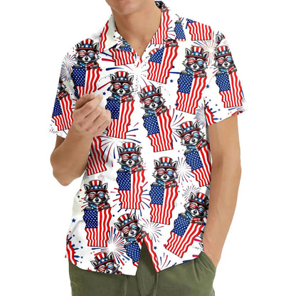 American Flag SeRaccoon American Flag Hawaiian Shirt For Men Women Youtha Turtle Hawaiian Shirt Men Women Youth, Patriotic Aloha Shirt (Copy)