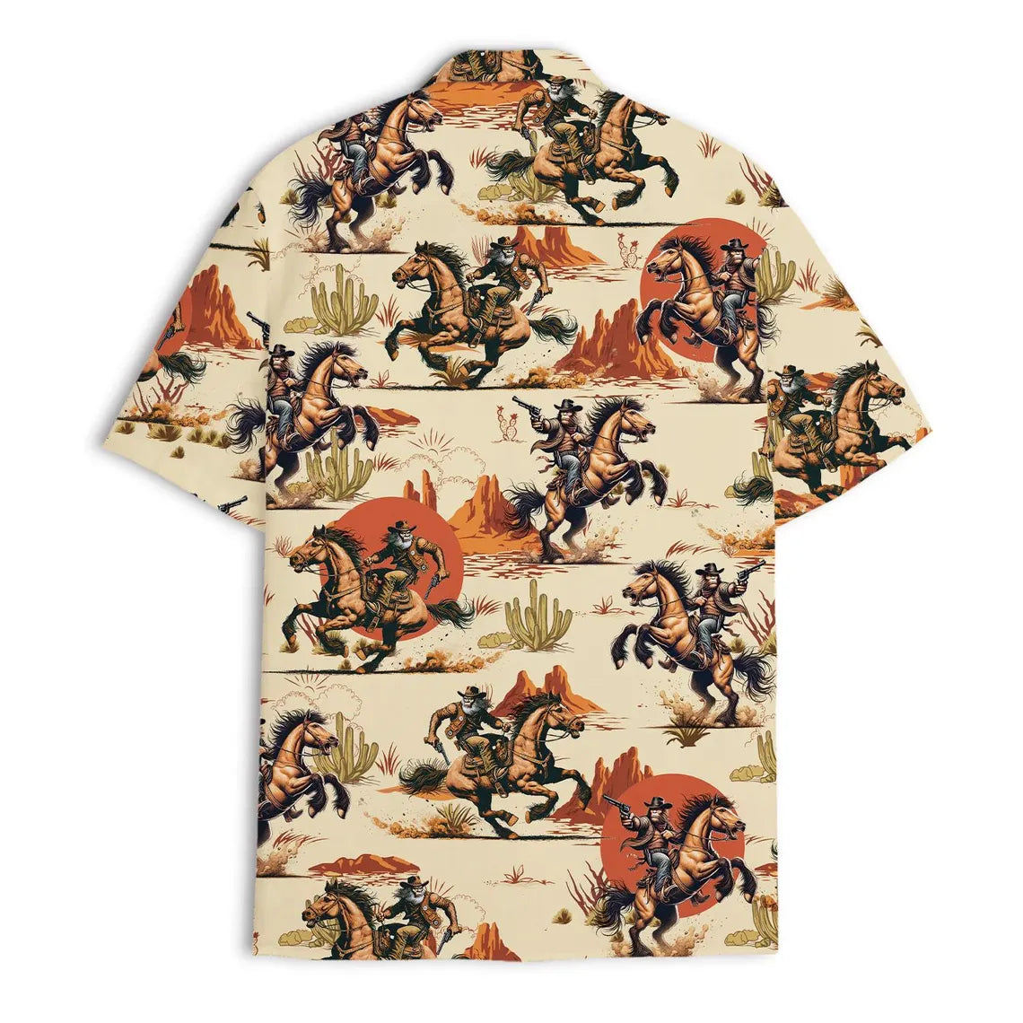 Funny Bigfoot Cowboy Hawaiian Shirt: Vintage Mens Button Down Shirt
