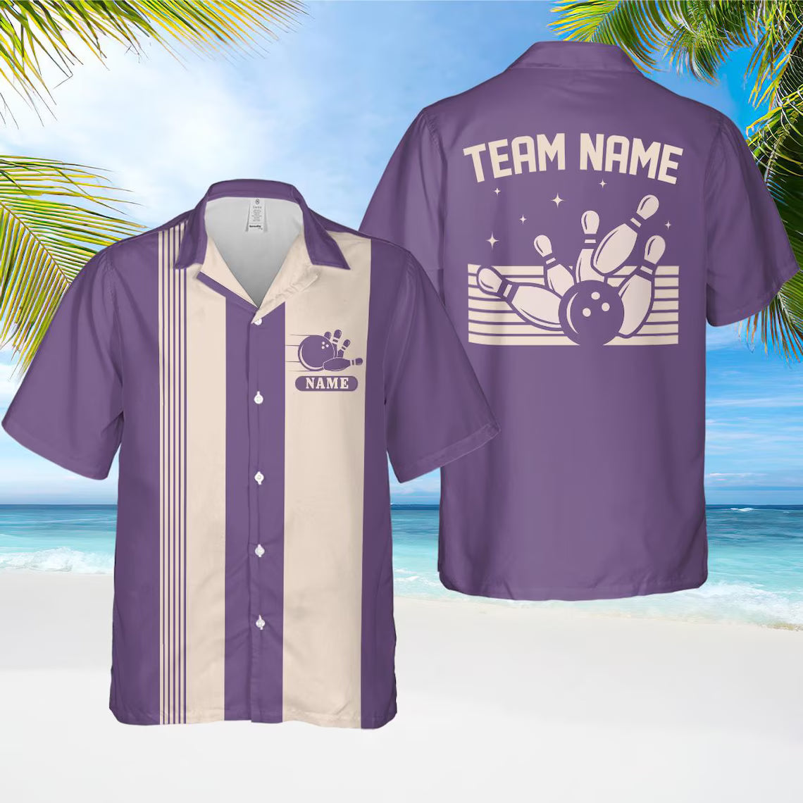Personalized Retro Bowling Hawaiian Shirt, Custom Name Button Down Shirt
