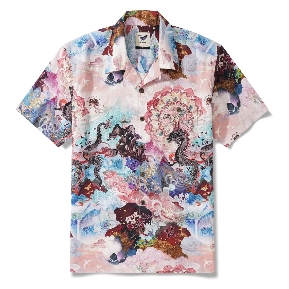 Dragon Hawaiian Shirt Men | 100% Cotton | Chinese Mythology Print