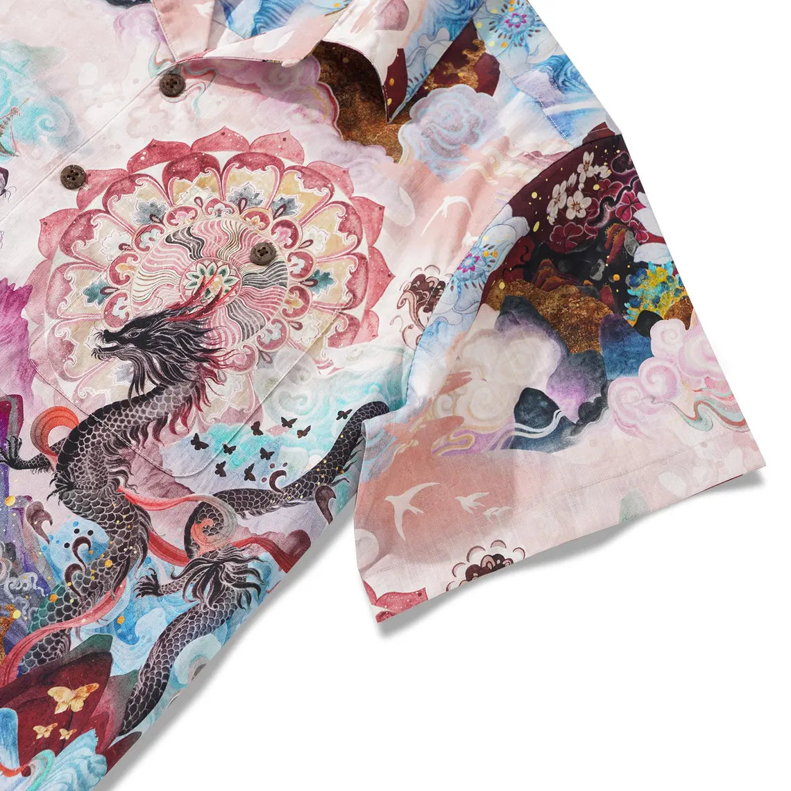Dragon Hawaiian Shirt Men | 100% Cotton | Chinese Mythology Print