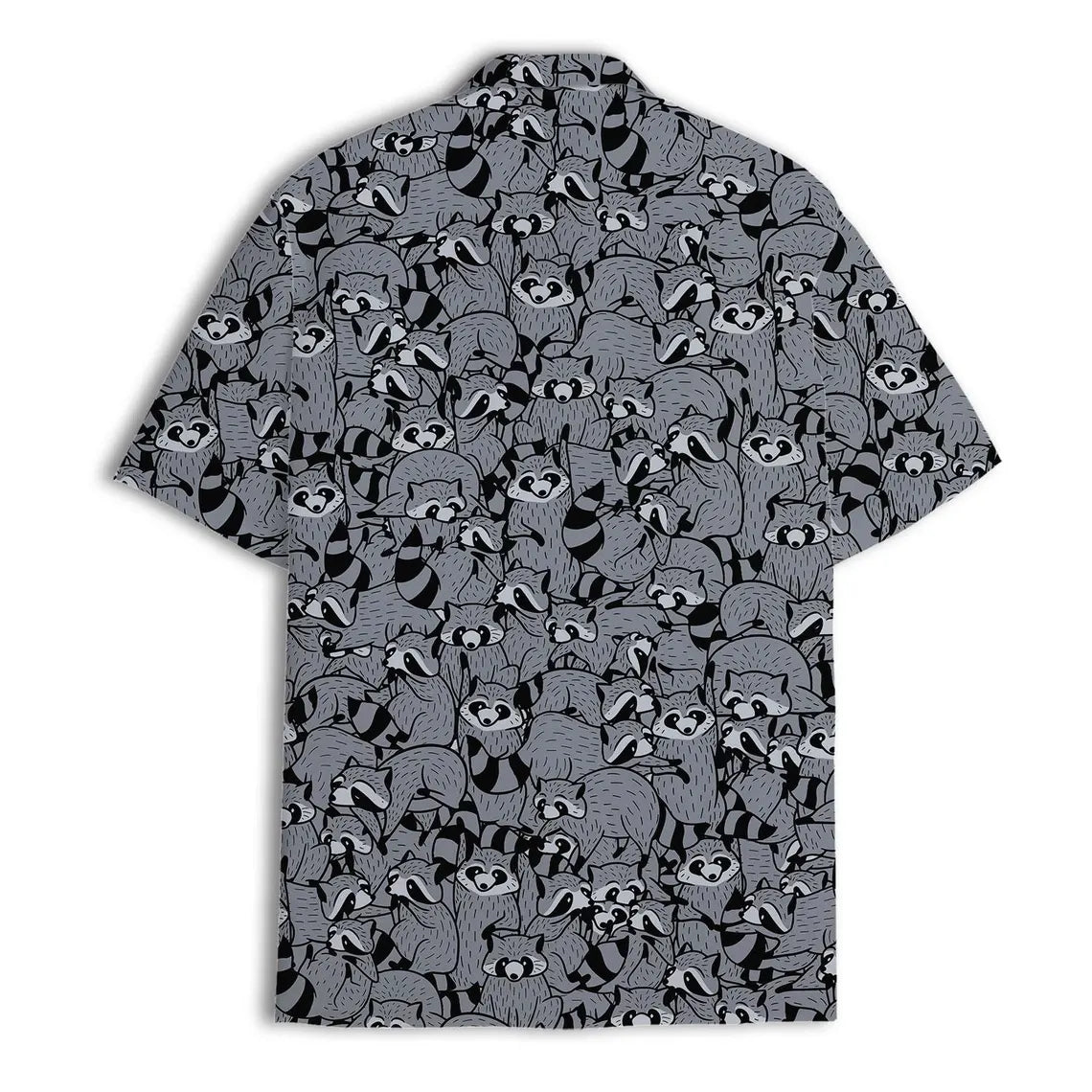 Funny Raccoon Hawaiian Shirt, Tropical Button Down, Summer Beach Shirt
