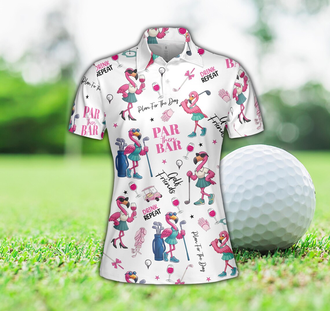 Flamingo Golf & Party Polo Shirt For Men And Women