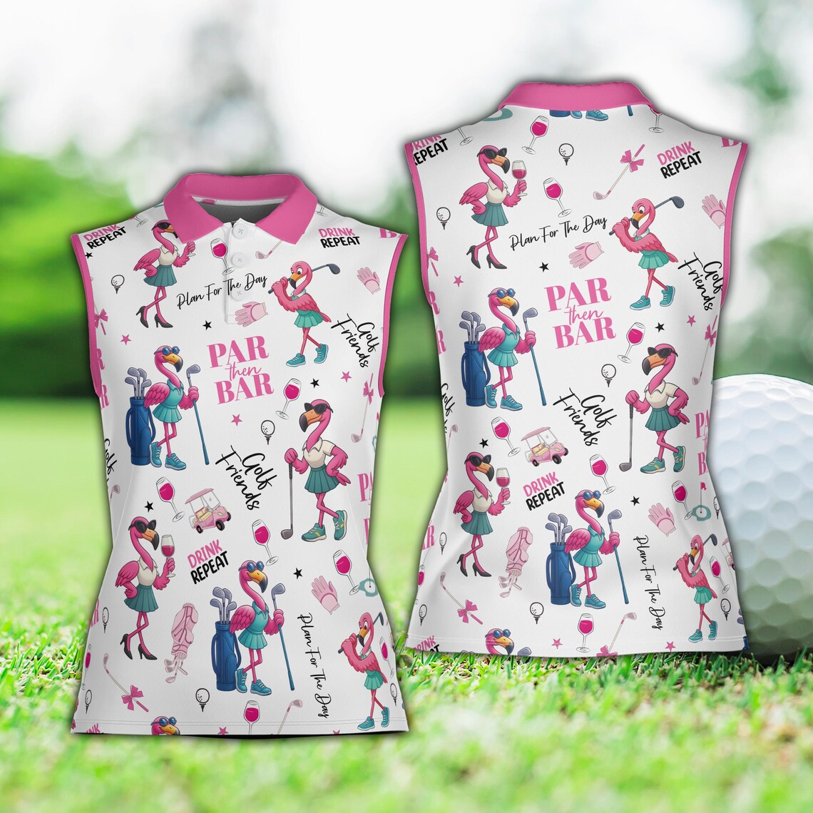 Flamingo Golf & Party Polo Shirt For Men And Women