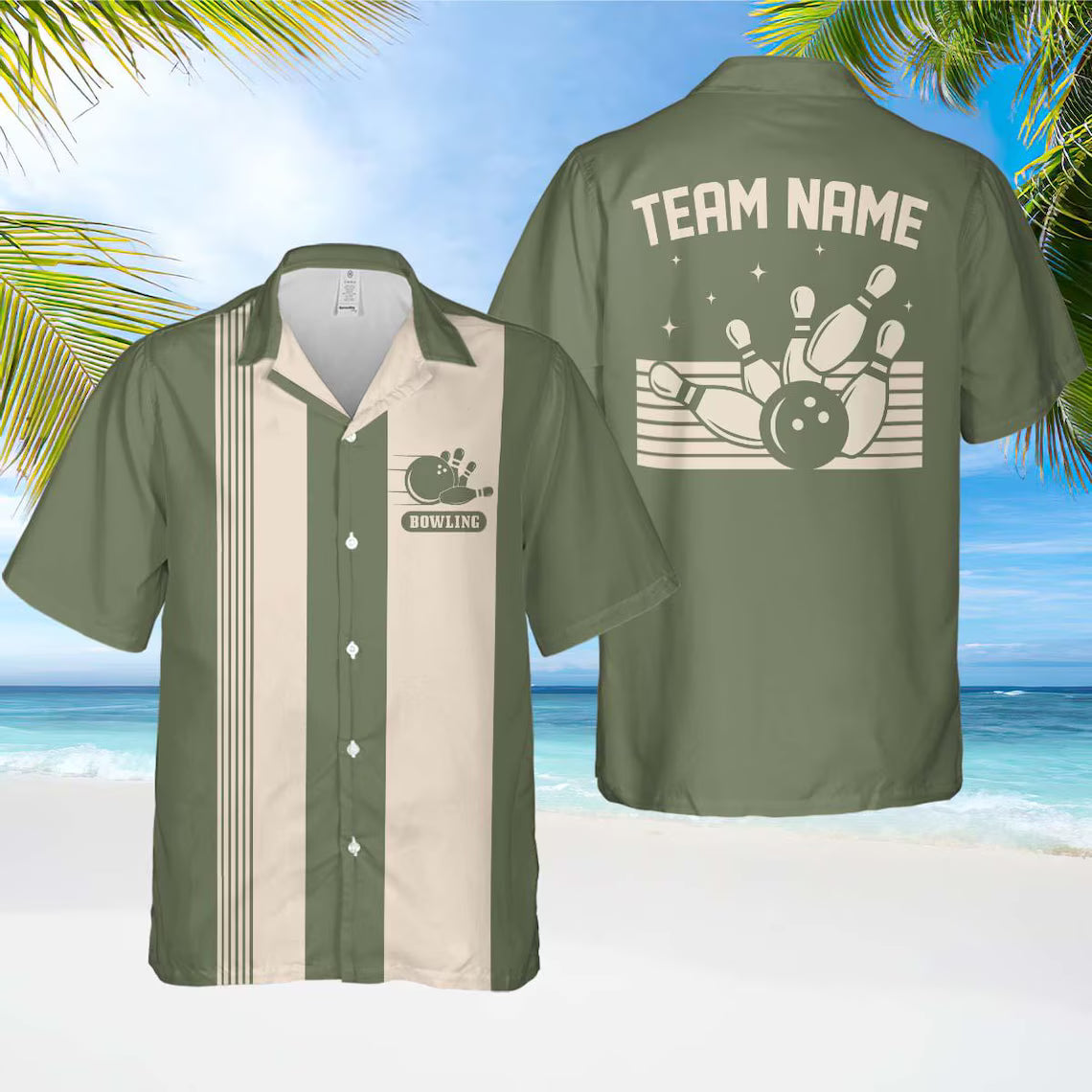 Personalized Retro Bowling Hawaiian Shirt, Custom Name Button Down Shirt