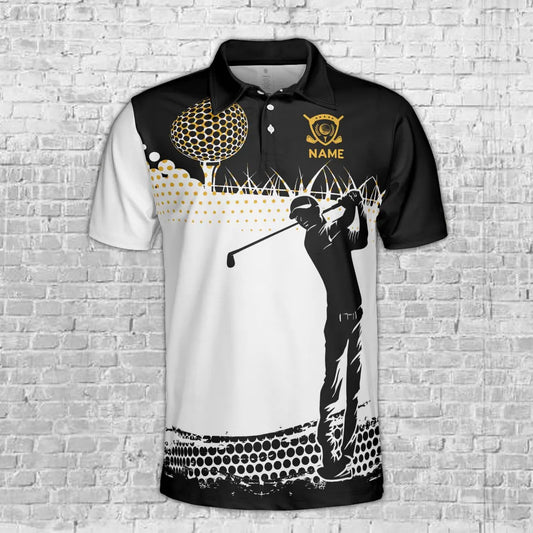 Custom Name Golf Polo Shirt, Golf And Beer That's Why I'm Here Polo