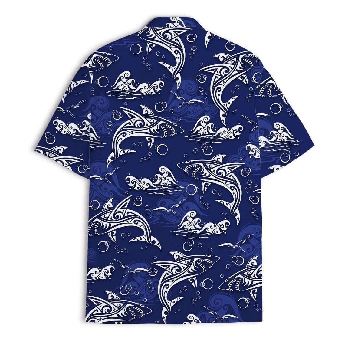 Shark Hawaiian Shirt: Retro Surfing Print, Blue Ocean Tropical Shirt