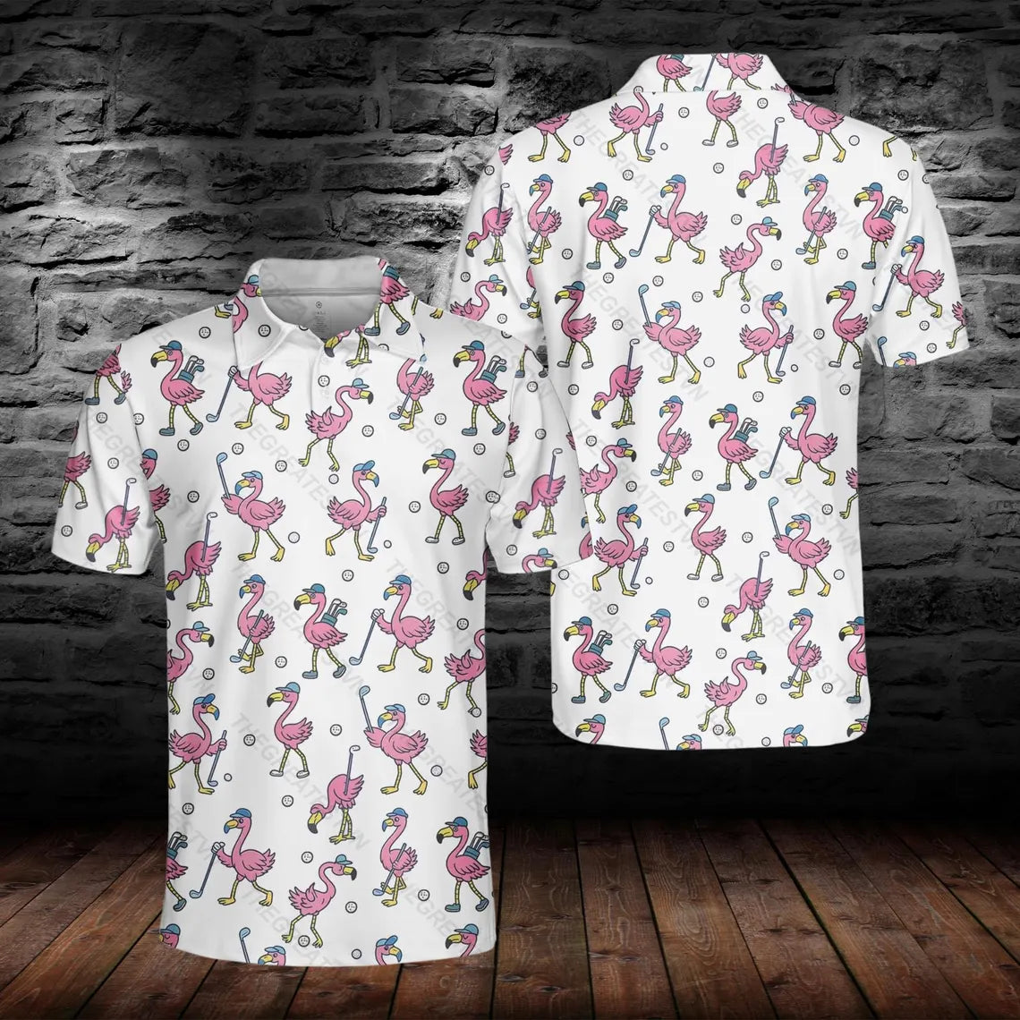 Flamingo Golf Polo Shirt: Funny Sport Outfit for Men/Women