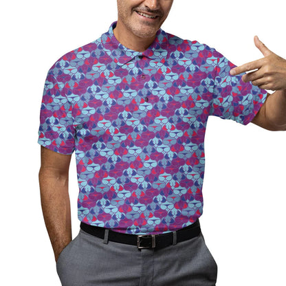 Funny Print Golf Polo Shirt - Men's Short Sleeve, Crazy Design