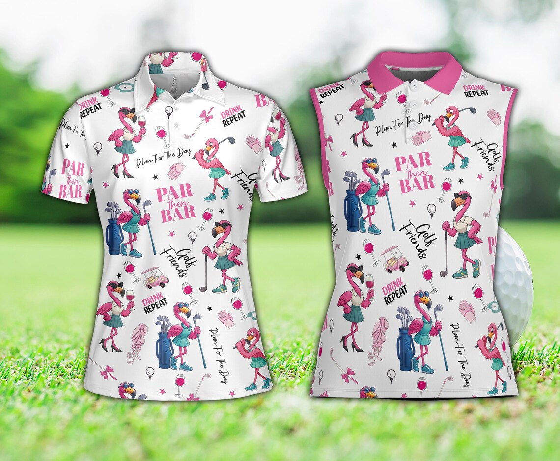 Flamingo Golf & Party Polo Shirt For Men And Women