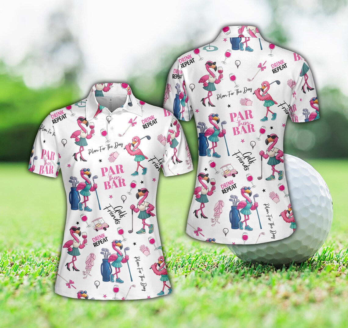 Flamingo Golf & Party Polo Shirt For Men And Women