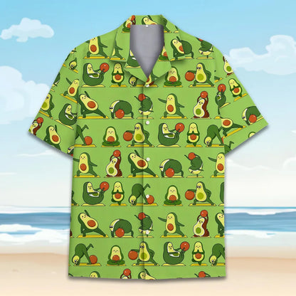 Funny Avocado Gym Hawaiian Shirt Men Women Youth, Weightlifting Avocado Aloha Shirt