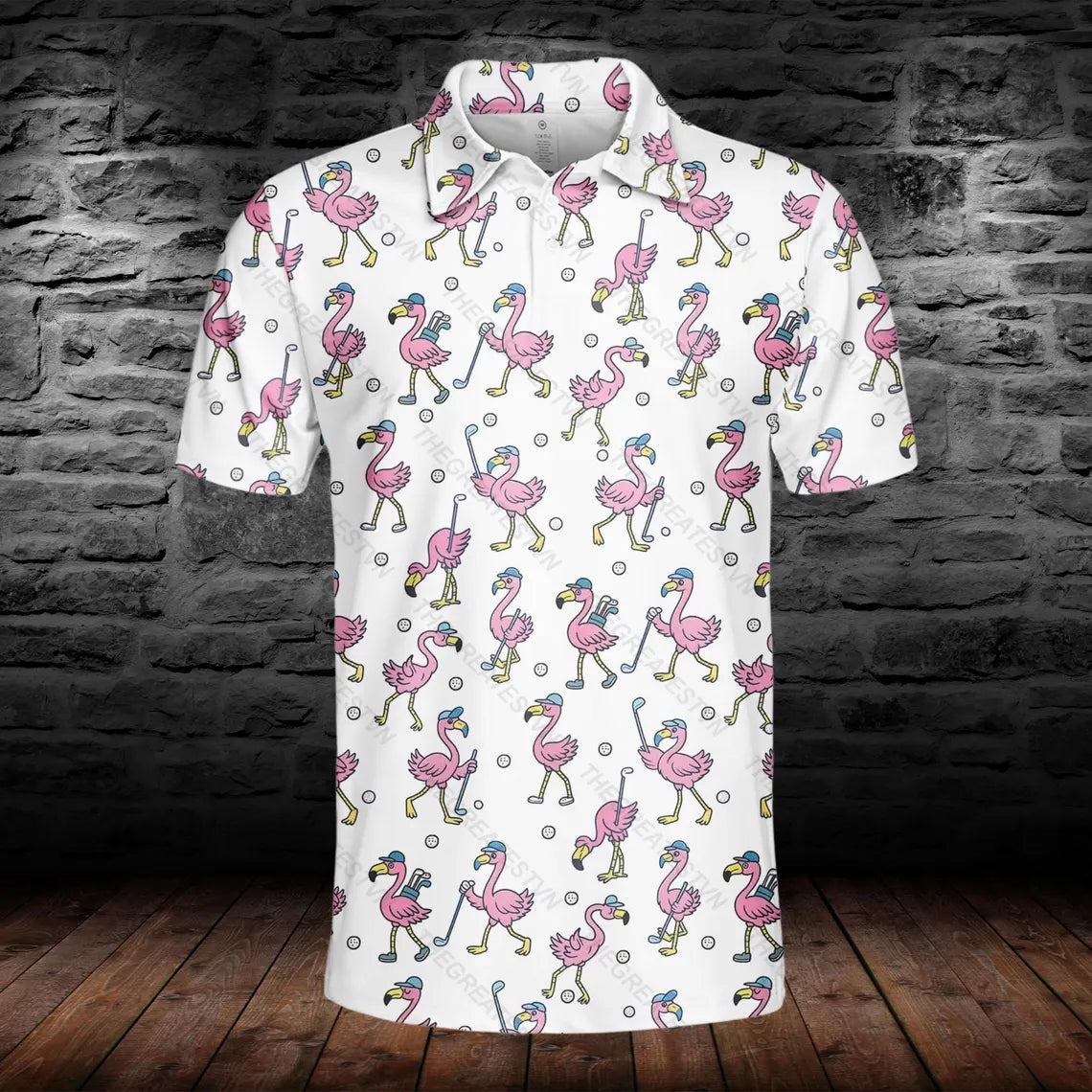 Flamingo Golf Polo Shirt: Funny Sport Outfit for Men/Women