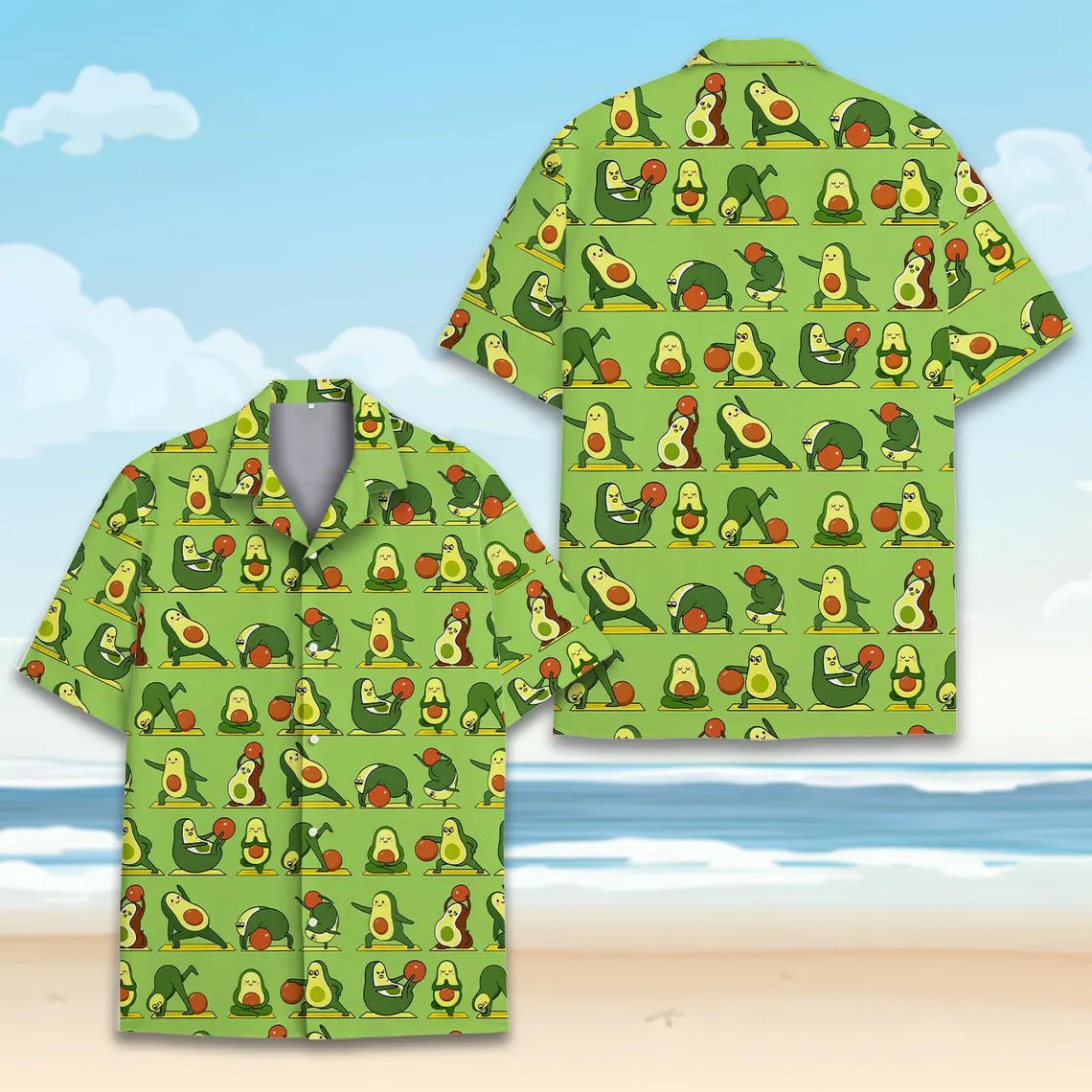 Funny Avocado Gym Hawaiian Shirt Men Women Youth, Weightlifting Avocado Aloha Shirt
