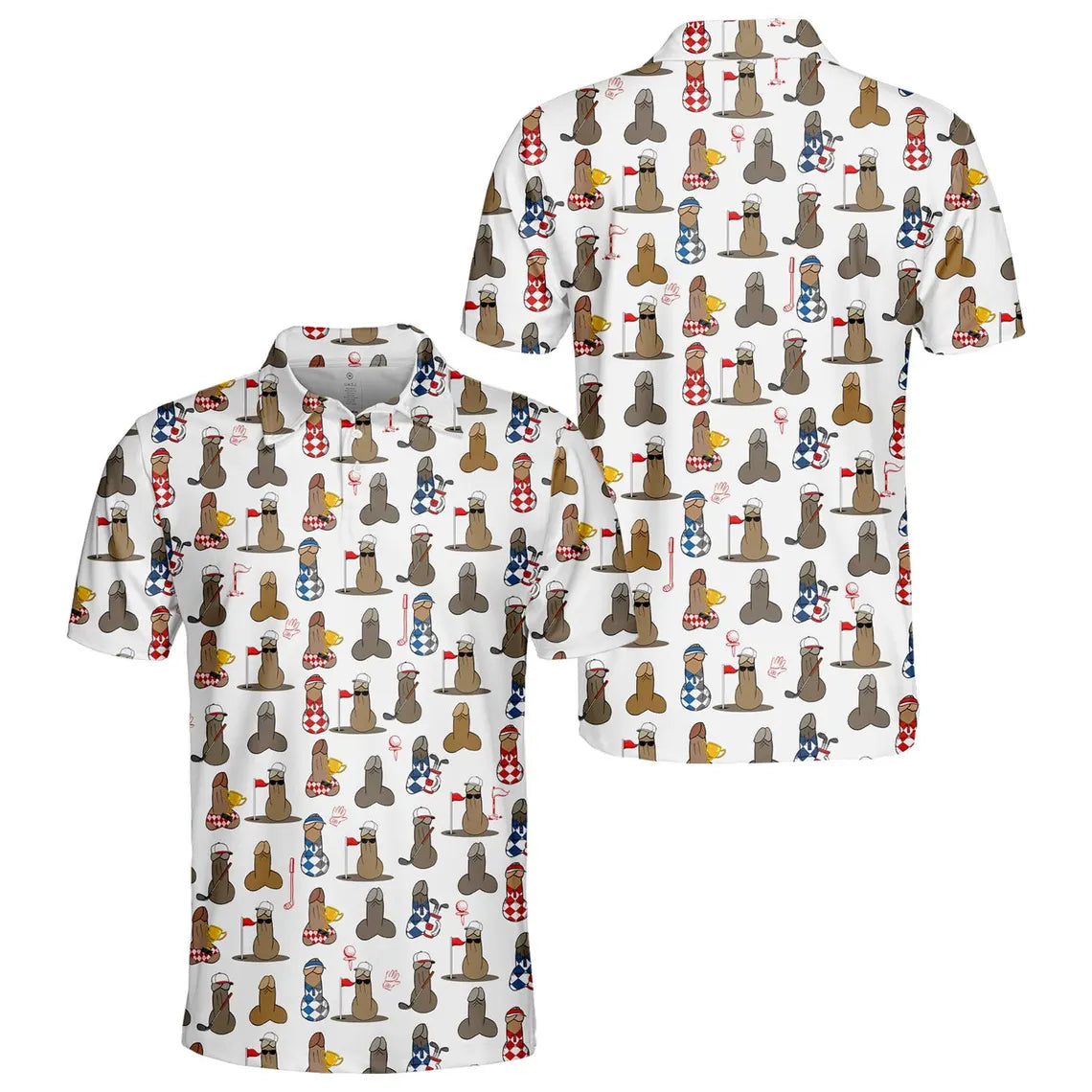 Funny Golf Polo Shirt for Men Women, Golf Button-Up Short Sleeve Shir