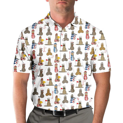 Funny Golf Polo Shirt for Men Women, Golf Button-Up Short Sleeve Shirt