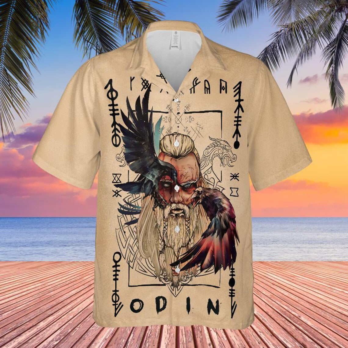 Viking Odin Hawaiian Shirt: Norse Mythology Aloha Shirt