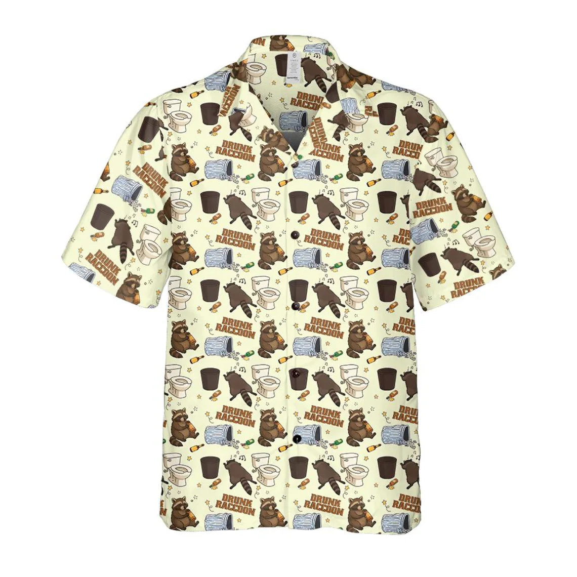 Drunk Raccoon Hawaiian Shirt, Trash Panda Humor Gift