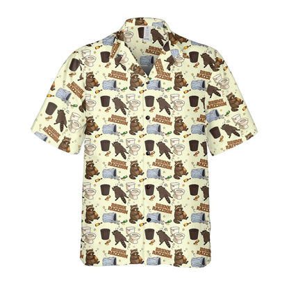Drunk Raccoon Hawaiian Shirt, Trash Panda Humor Gift