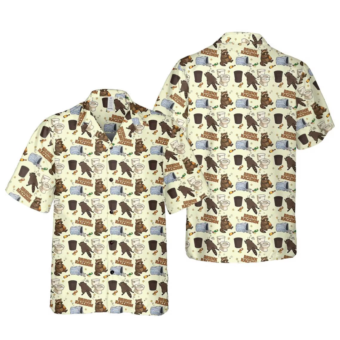 Drunk Raccoon Hawaiian Shirt, Trash Panda Humor Gift