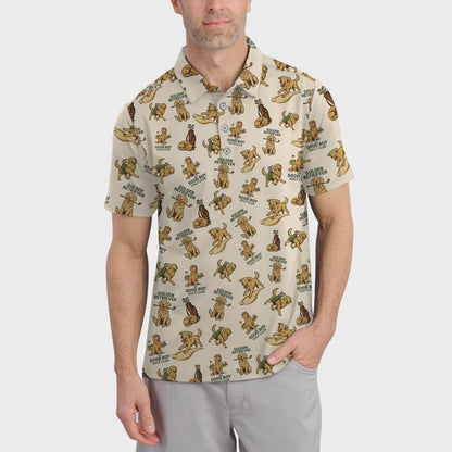 Golden Retriever Golf Shirts, Funny Golden Retriever Golf Shirt For Dog Lovers, Pattern Golf Polos