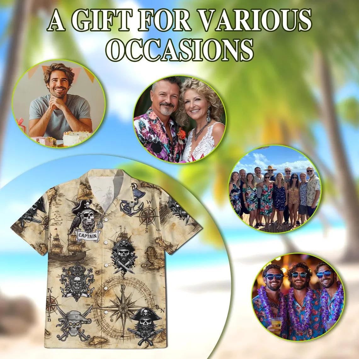 Floral Skull Hawaiian Shirt for Men Women Youth, Tropical Skull Aloha Shirt Short Sleeve Button Down Summer Shirt, Retro Gothic Beachwear (Copy)