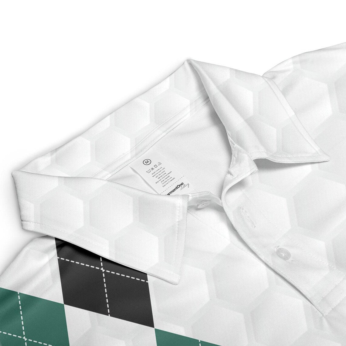 Eagle Golf Polo Shirt: Tropical Golfer, Short Sleeve Button-Up