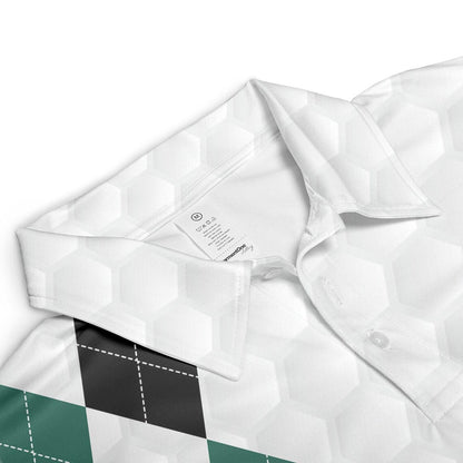 Eagle Golf Polo Shirt: Tropical Golfer, Short Sleeve Button-Up
