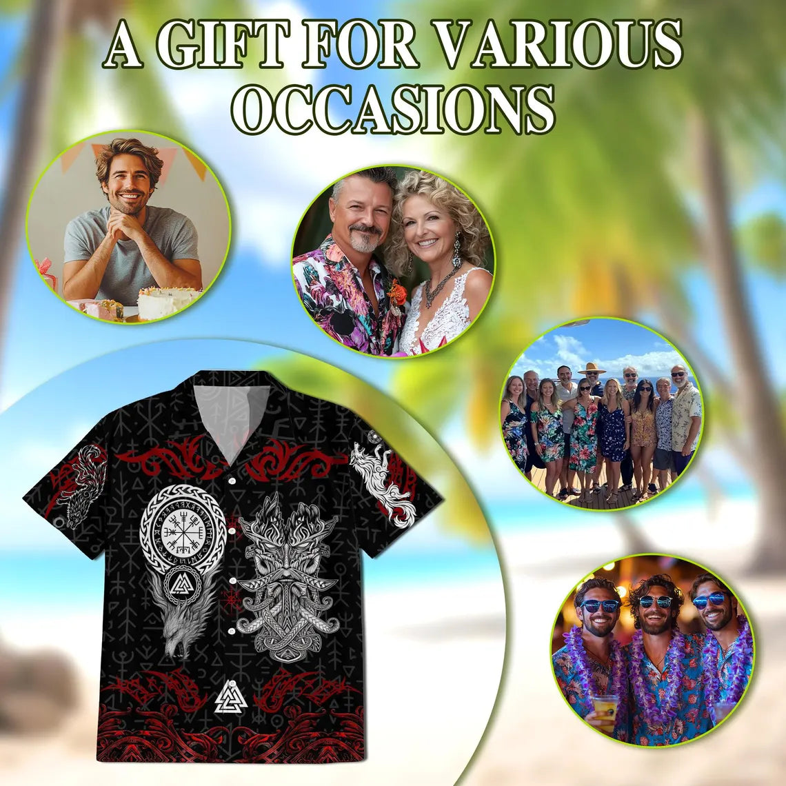 Norse History Viking Fenrir Hawaiian Shirt, Nordic Wolf Aloha Shirt