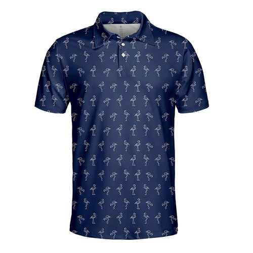 Flamingo Polo Shirt for Men Women, Funny Flamingo Golf Shirt Button Up, Tropical Golf Shirt, Cute Flamingo Print Summer Polo Gift