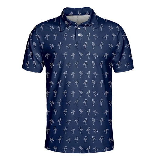 Flamingo Polo Shirt for Men Women, Funny Flamingo Golf Shirt Button Up, Tropical Golf Shirt, Cute Flamingo Print Summer Polo Gift