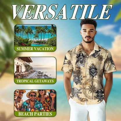 Floral Skull Hawaiian Shirt for Men Women Youth, Tropical Skull Aloha Shirt Short Sleeve Button Down Summer Shirt, Retro Gothic Beachwear (Copy)