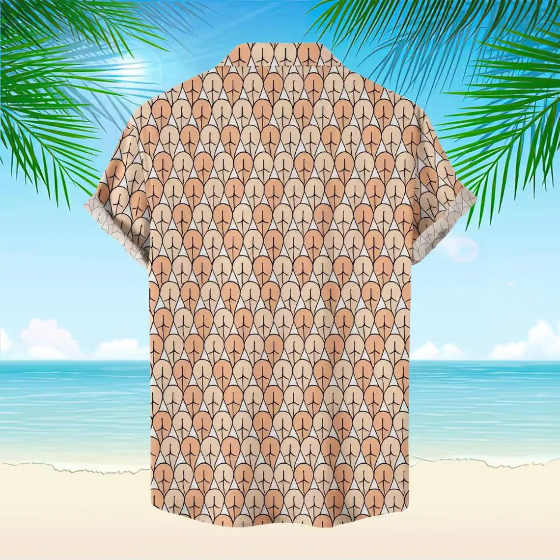 Fun Butt Print Hawaiian Shirt, Soft Hawaiian Shirt