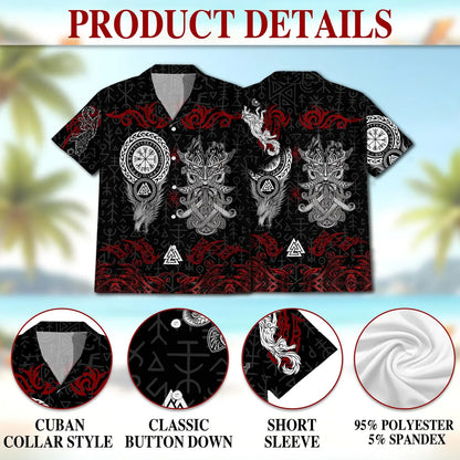 Norse History Viking Fenrir Hawaiian Shirt, Nordic Wolf Aloha Shirt