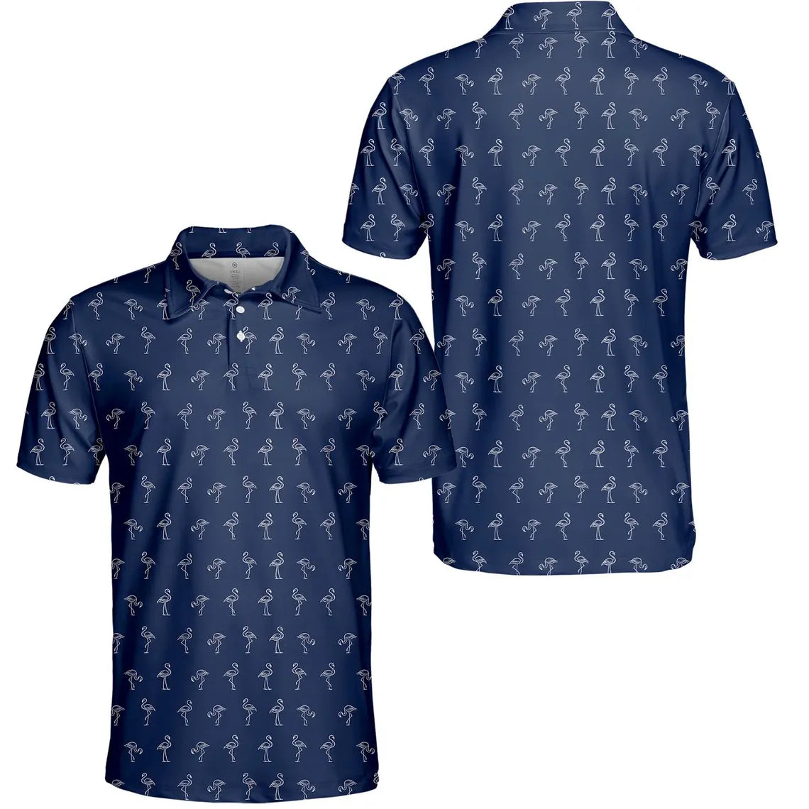 Flamingo Polo Shirt for Men Women, Funny Flamingo Golf Shirt Button Up, Tropical Golf Shirt, Cute Flamingo Print Summer Polo Gift