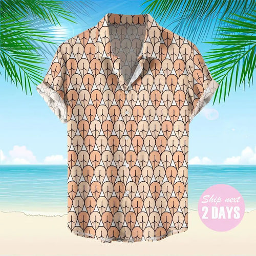 Fun Butt Print Hawaiian Shirt, Soft Hawaiian Shirt