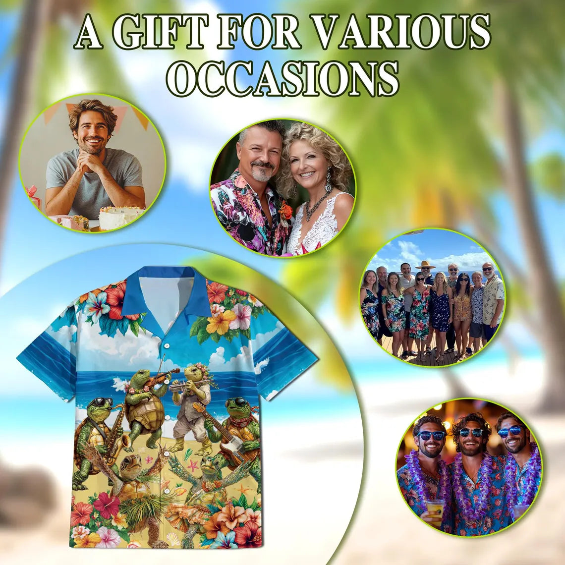 Turtle Hawaiian Shirt, Funny Turtle Music Shirt, Sea Turtle Aloha Shirt