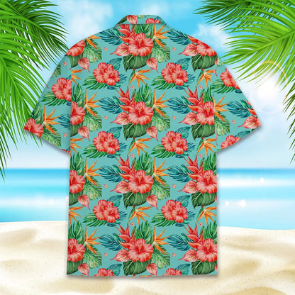 Funny Muscle Chest Hawaiian Shirt Men Women Youth, Men's Abs Aloha Shirt with Tropical Flowers, Summer Beach Party Shirt Button Down