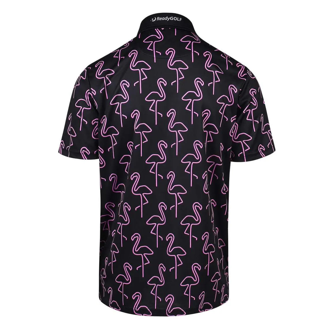 Neon Flamingos Mens Golf Polo Shirt by ReadyGOLF