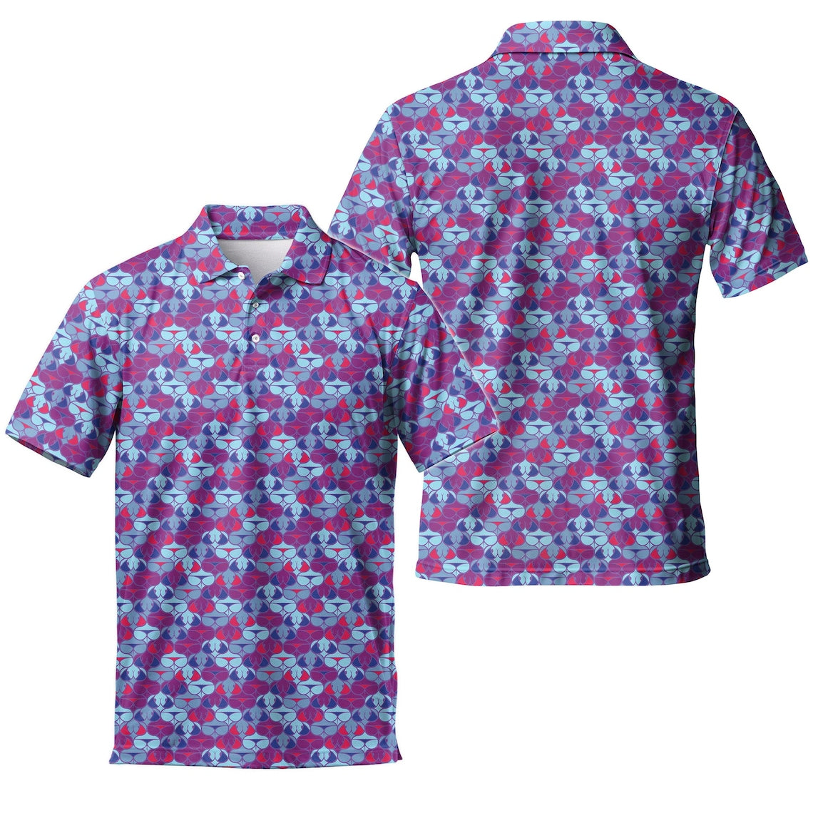 Funny Print Golf Polo Shirt - Men's Short Sleeve, Crazy Design