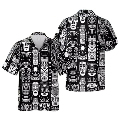 Abstract Tiki Face Hawaiian Shirt