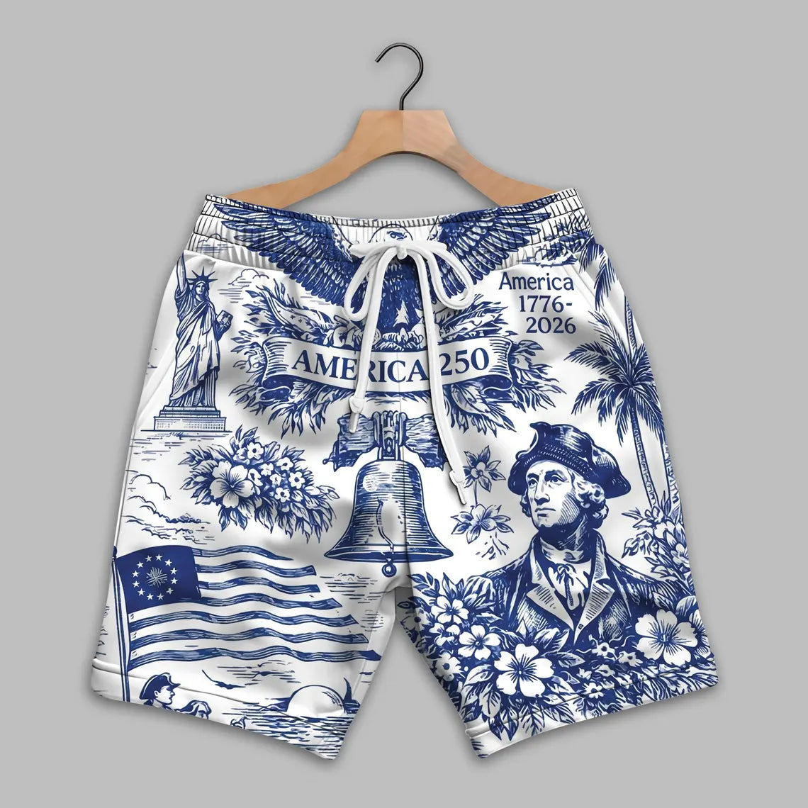 America 250 Years of America Celebration Button Hawaiian Shirt