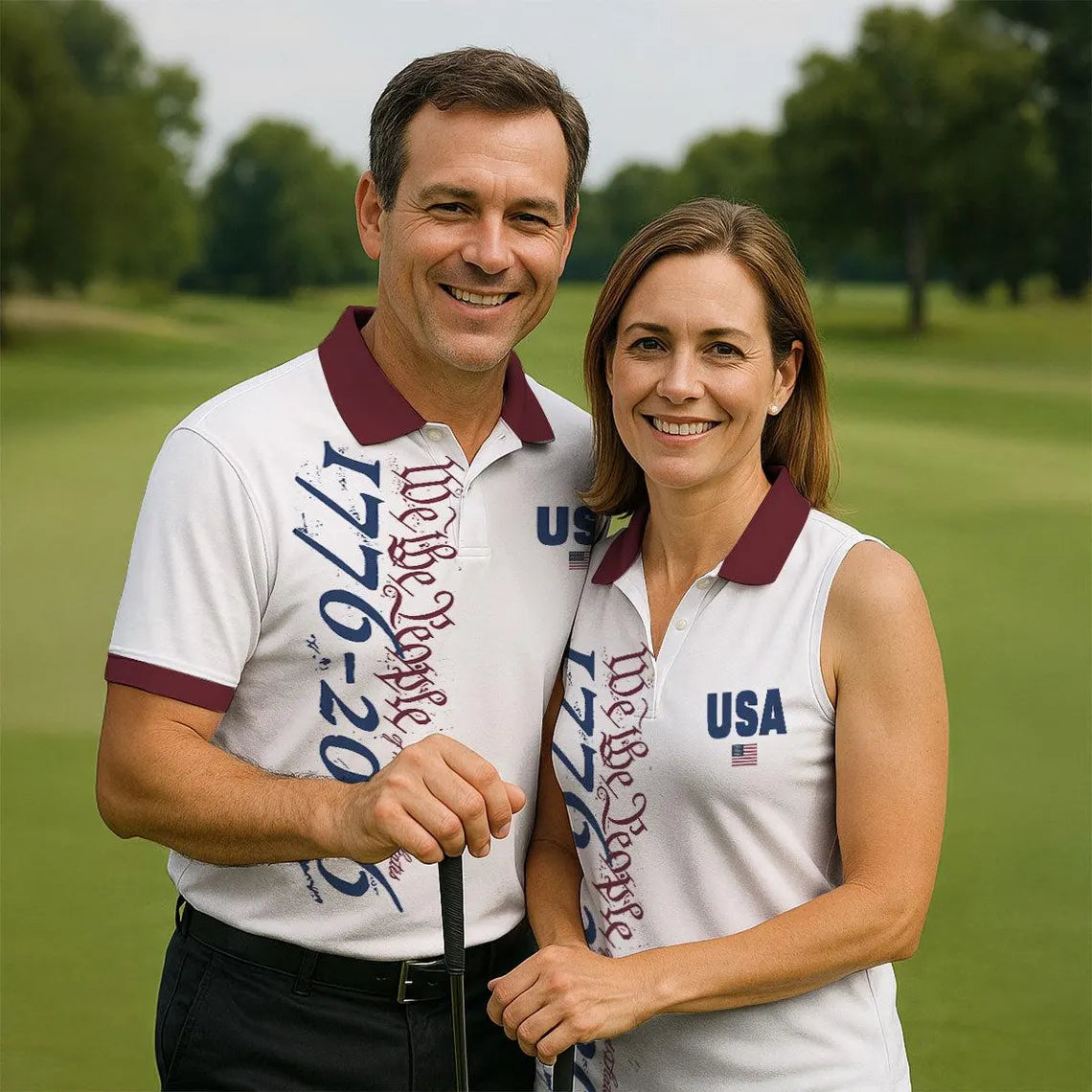USA 250th Anniversary Polo Shirt, 1776-2026 American Flag Polo