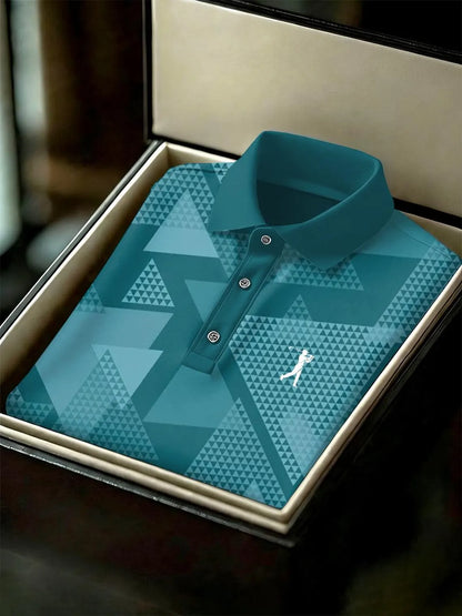 Custom Golf Polo Shirt, Personalized Geometric Golf Shirt For Men, Golf Gift For Him