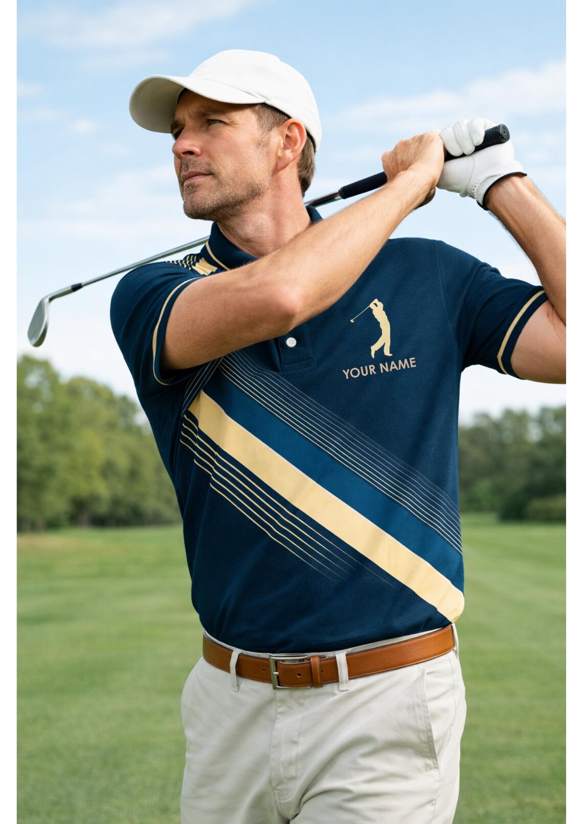 Personalized Golf Polo Shirt, Custom Name Golf Shirt for Men