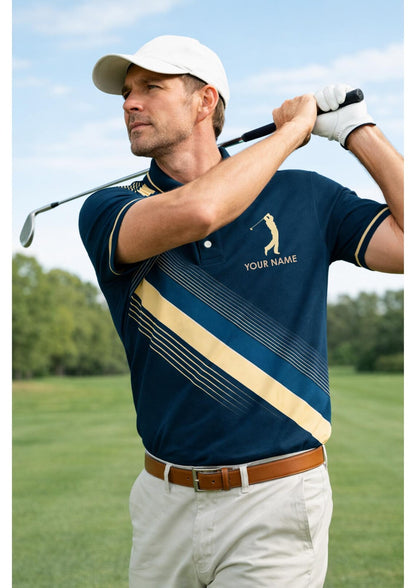 Personalized Golf Polo Shirt, Custom Name Golf Shirt for Men