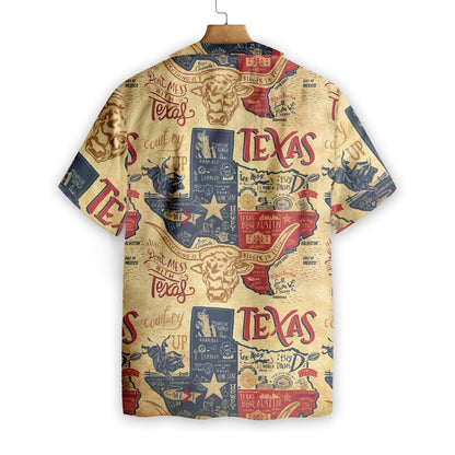 Don't Mess With Texas Longhorns Shirt, Casual Short Sleeve State Of Texas Hawaiian Shirt For Men