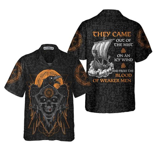 Viking Hawaiian Shirt, Norse Mythology Shirt, Raven Skull Shirt, Viking Warrior Shirt