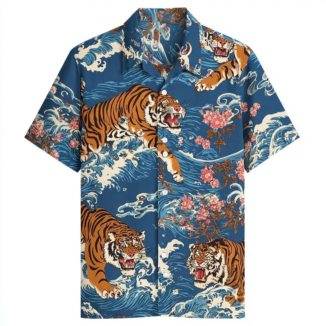 Teruhiko Shigaki Inspired Tiger Hawaiian Shirt, Family Trip Shirt, Vacation Hawaiian Shirt
